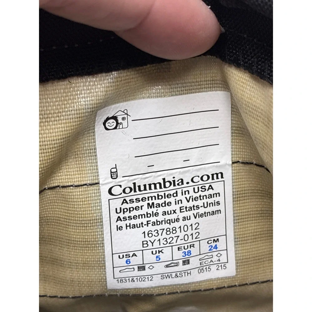 Columbia Snow Boots Powderbug Kids Sz 6 Black Grey Striped Waterproof BY1327-012